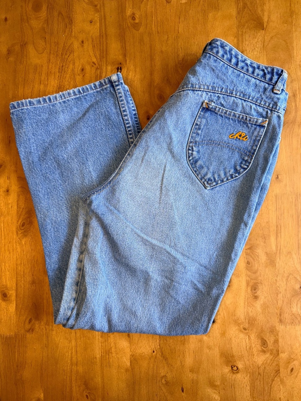 Vintage h.i.s. Chic High Waisted Jeans Light Wash Straight Leg Women 18 525
